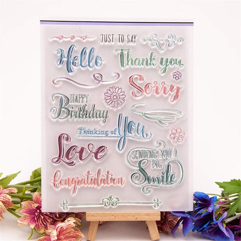 arriettycraft Smile Love Happy Birthday Phrase Words Sentiments Clear Stamps for Card Making and Journaling, Greeting Words Silicone Stamps for Scrapbooking Paper Crafts - Image 4